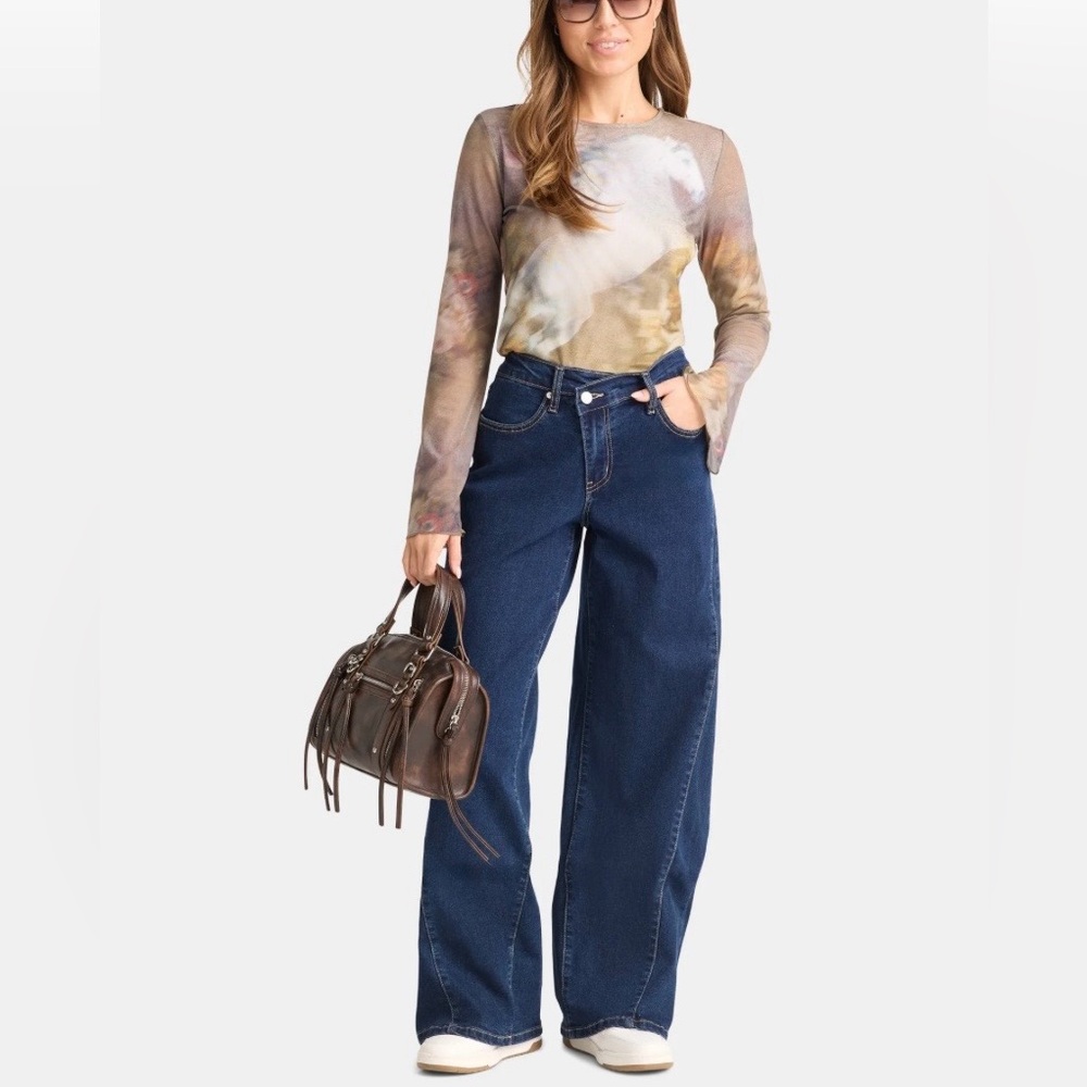 Madden NYC Women's Wide Leg Jeans, 32” Inseam